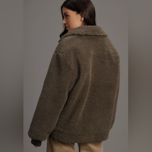 NWT - Anthropologie x Sanctuary mely sherpa jacket in raspberry Small - Picture 14 of 14